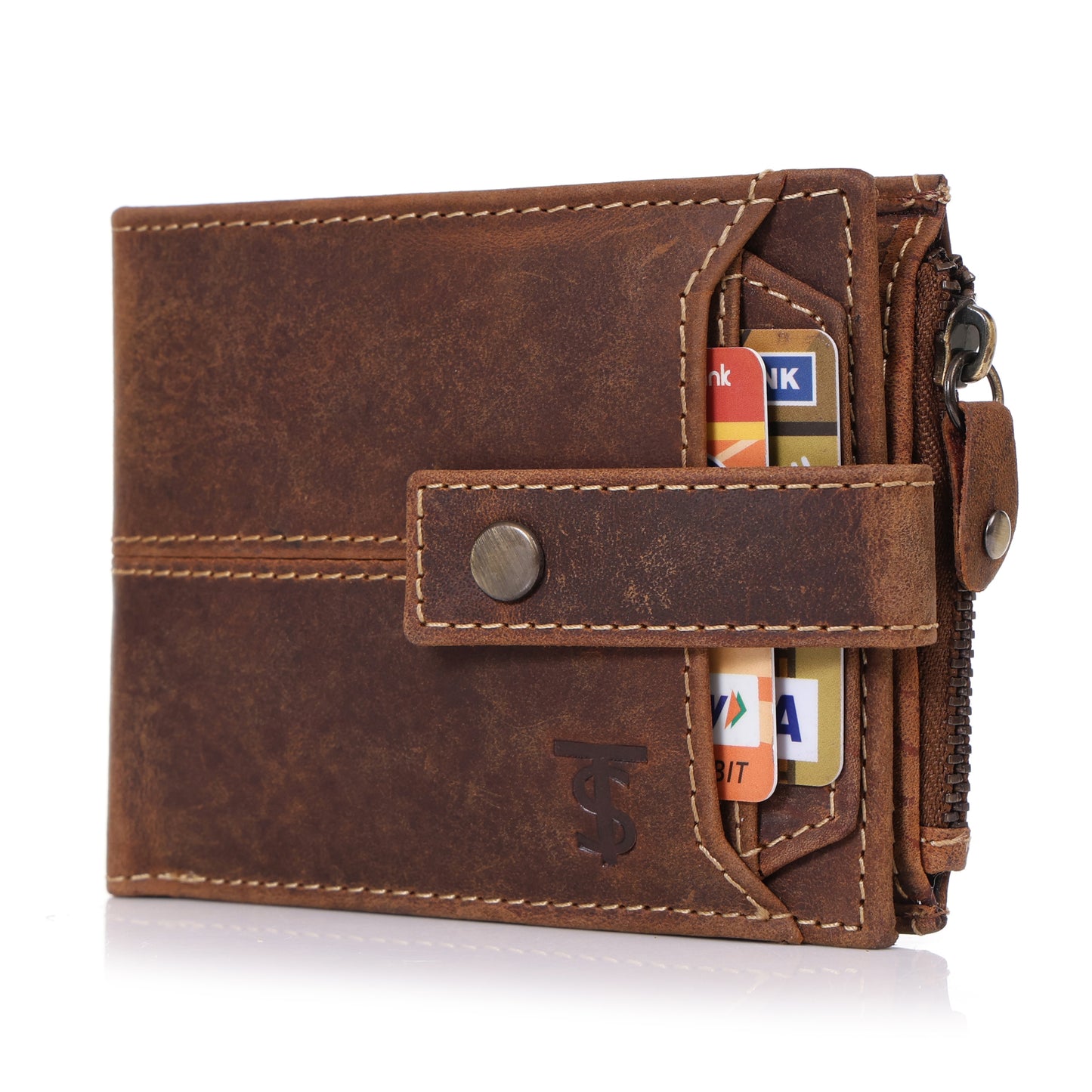 Systumm Men Brown Genuine Leather RFID Wallet