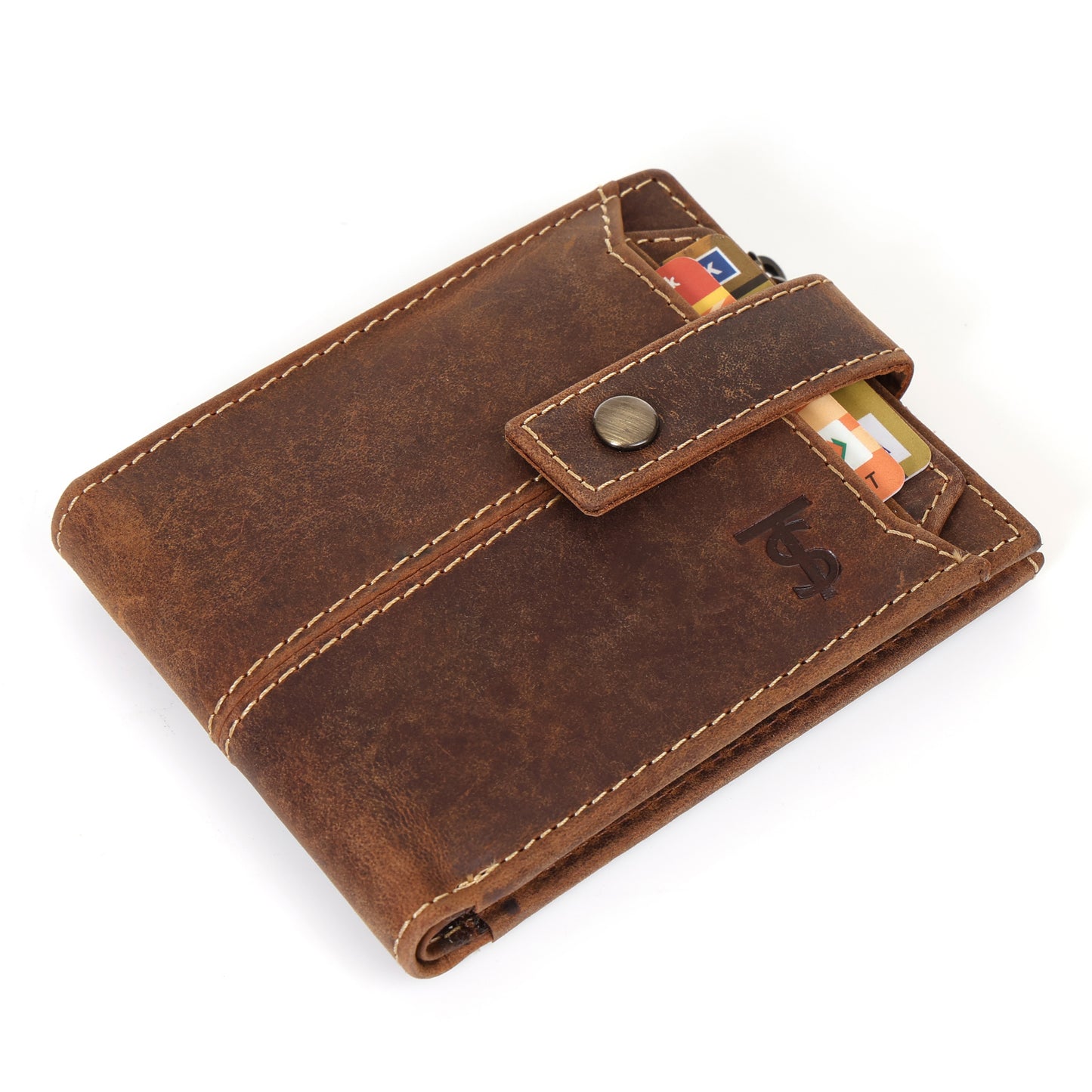 Systumm Men Brown Genuine Leather RFID Wallet