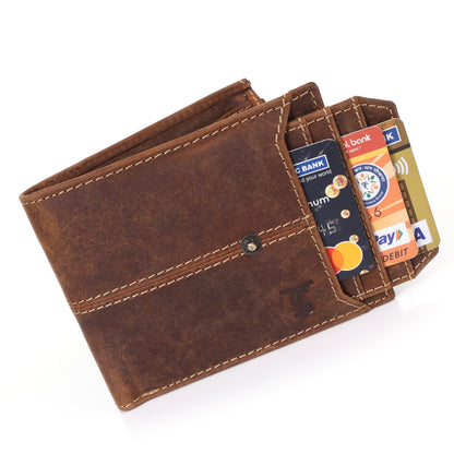 Systumm Men Brown Genuine Leather RFID Wallet