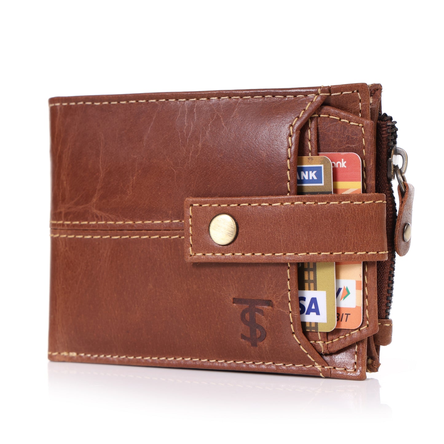 Systumm Men Brown Genuine Leather RFID Wallet