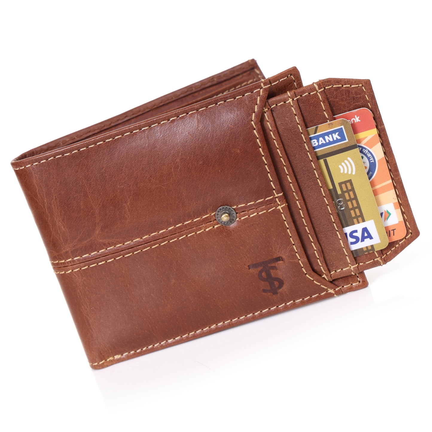 Systumm Men Brown Genuine Leather RFID Wallet