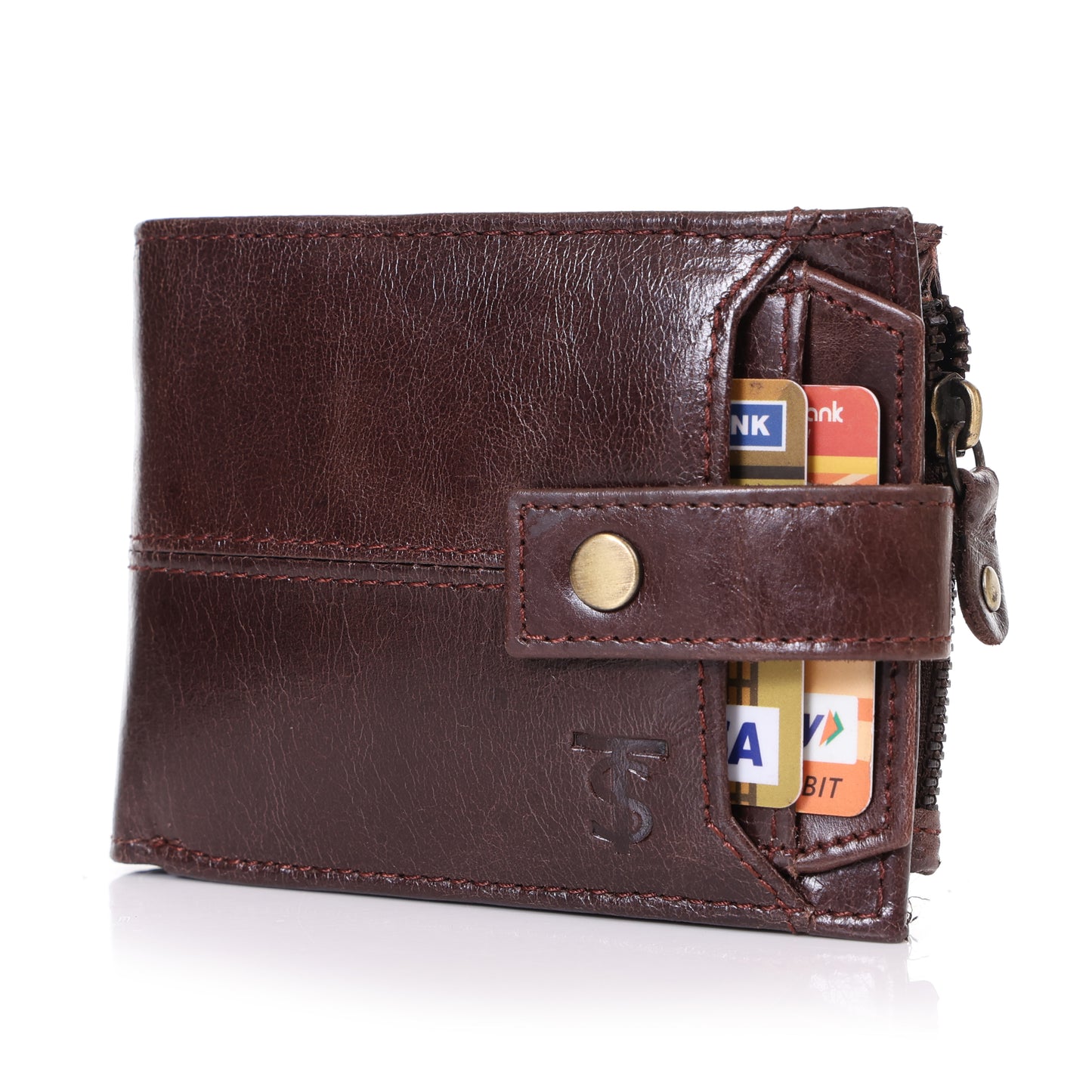 Systumm Men Brown Genuine Leather RFID Wallet