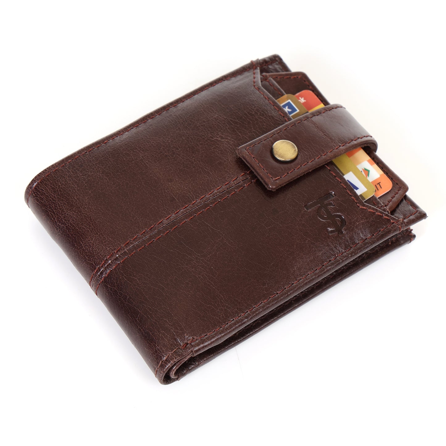 Systumm Men Brown Genuine Leather RFID Wallet