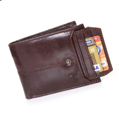 Systumm Men Brown Genuine Leather RFID Wallet