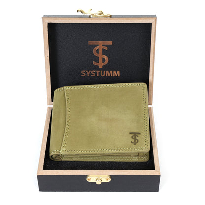 Systumm Men Casual  Genuine Leather RFID Wallet (7 Card Slots)