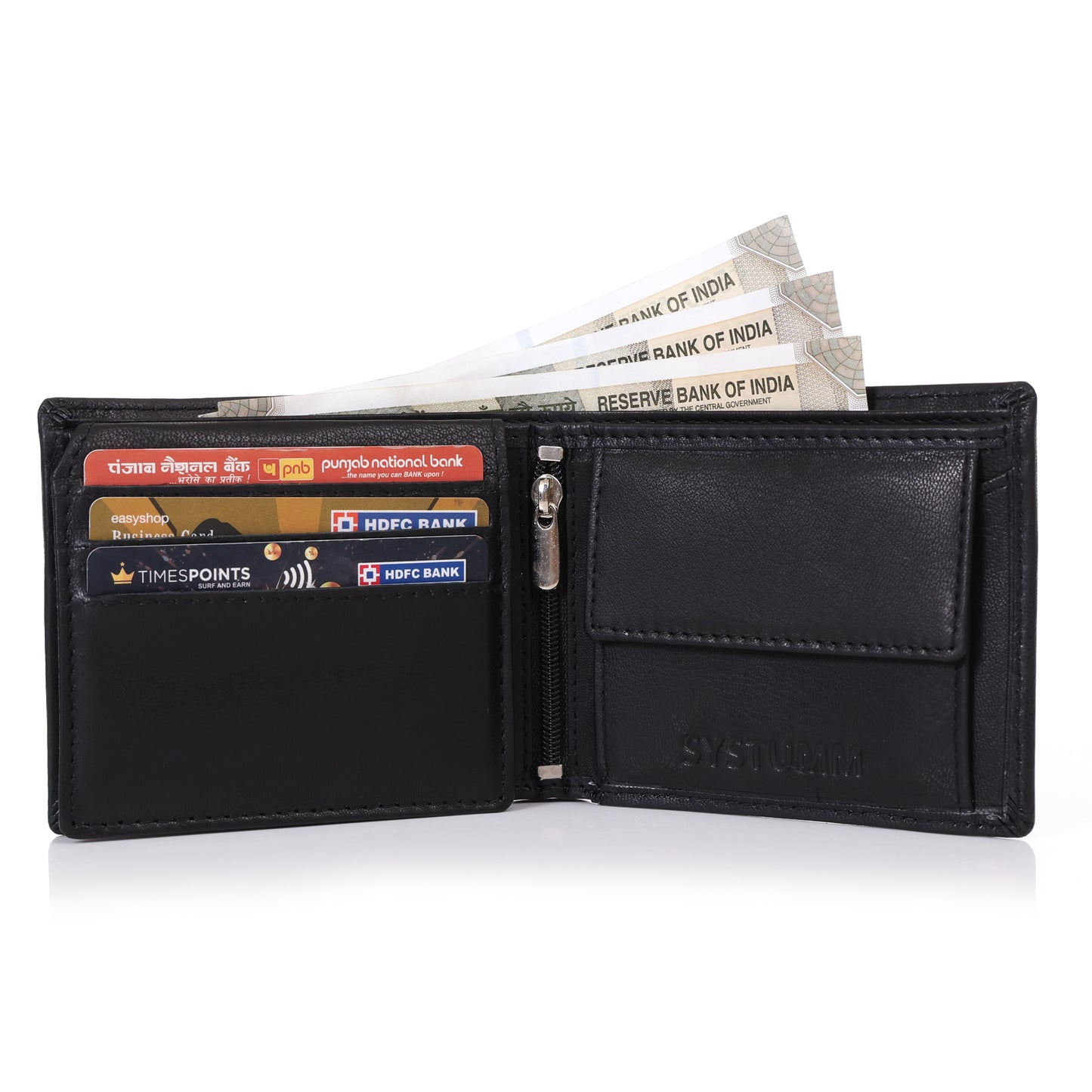 Systumm Men Casual  Genuine Leather RFID Wallet (7 Card Slots)