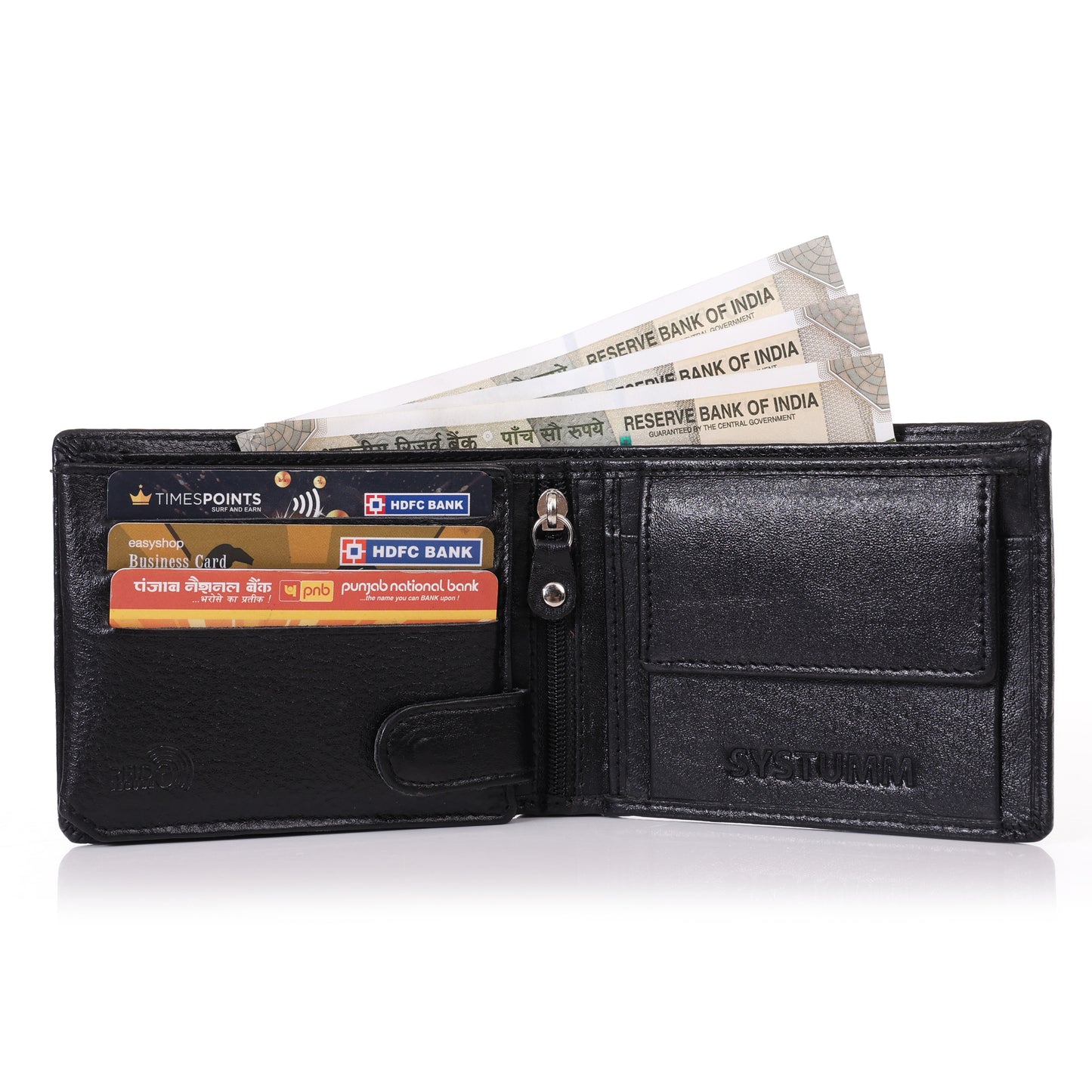 Systumm Men Brown Genuine Leather RFID Wallet (7 Card Slots)