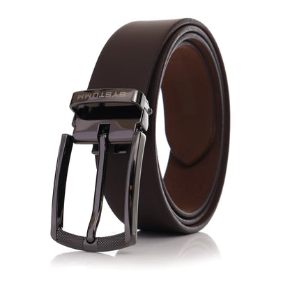 Systumm Men Formal Brown Genuine Leather Belt