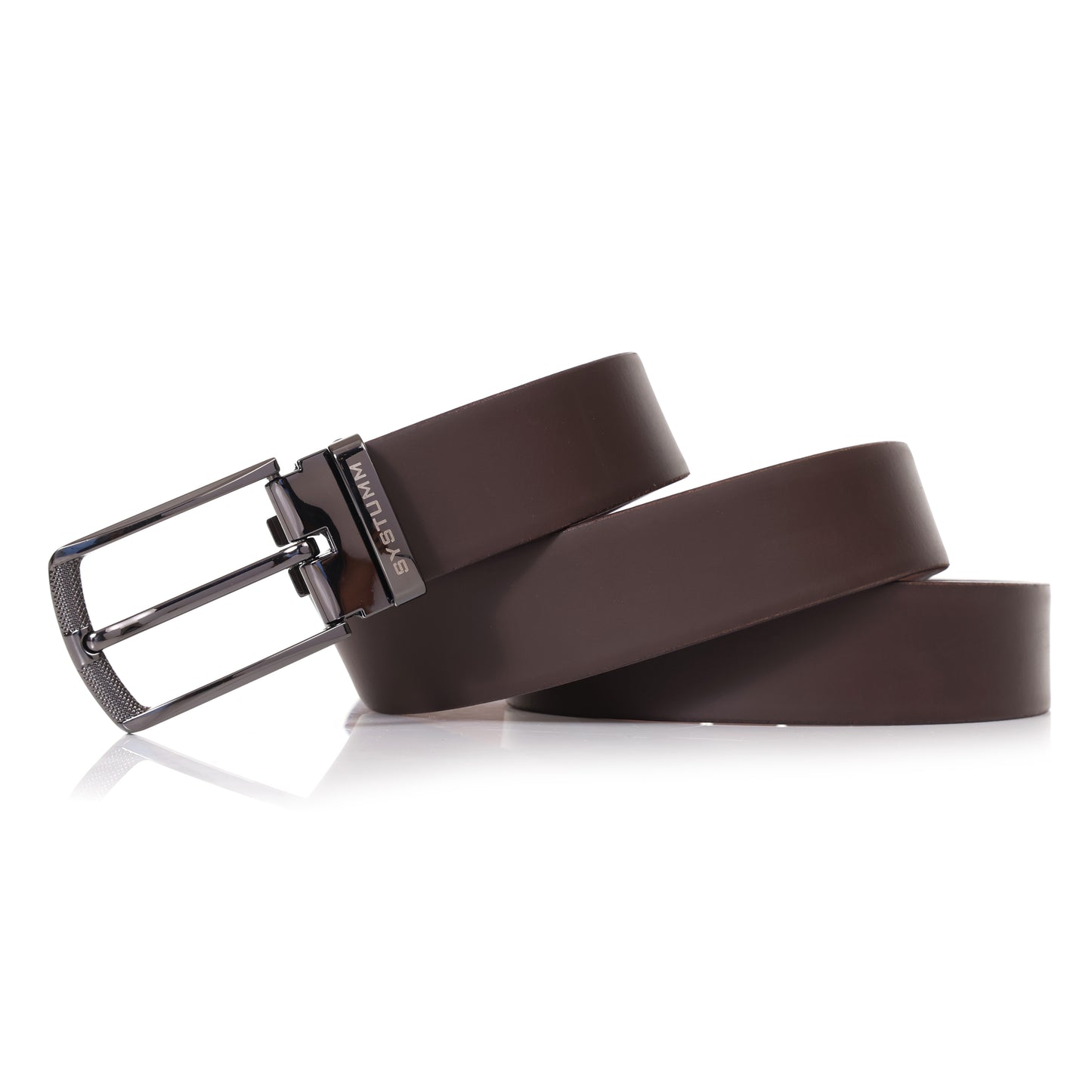 Systumm Men Formal Brown Genuine Leather Belt